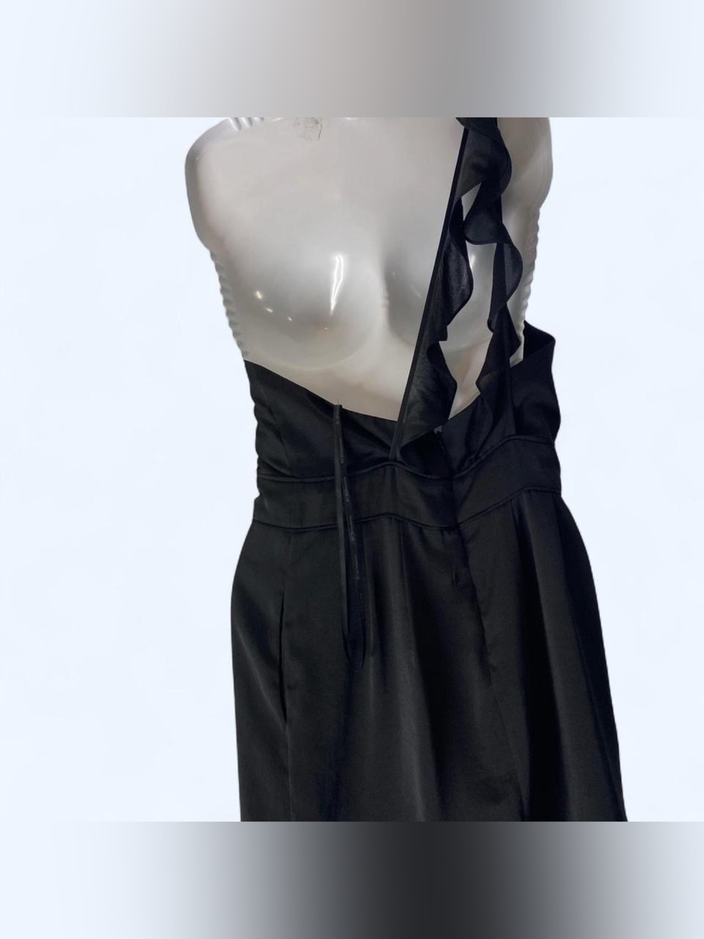 BCBG black one shoulder dress with ruffle detail 6 - Picture 2 of 5